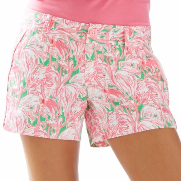 Lilly Pulitzer short Pink Colony Callahan flamingo - Picture 1 of 4